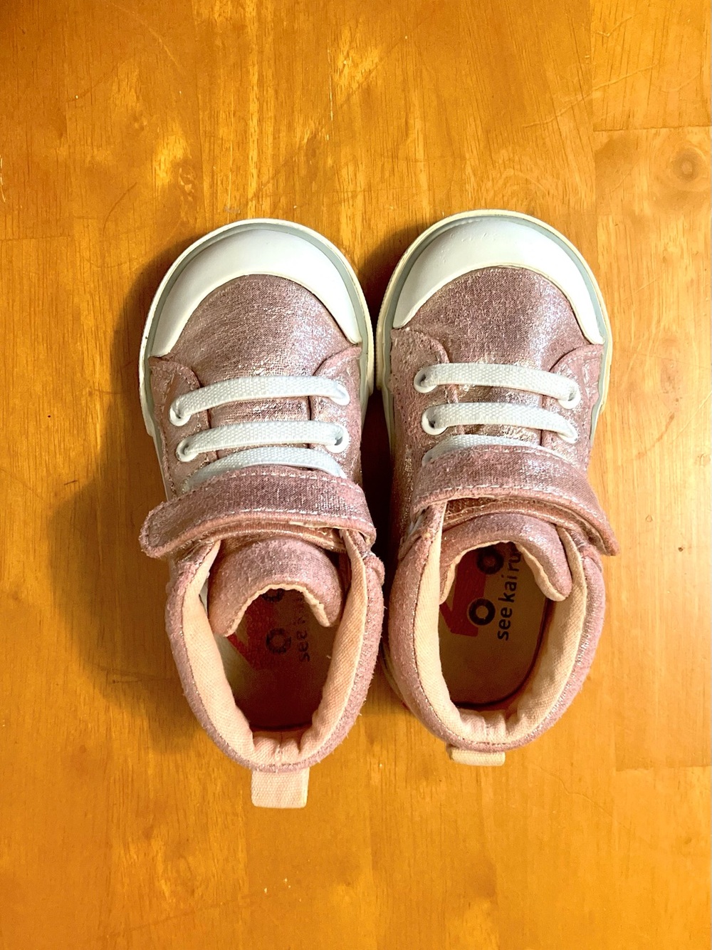See Kai Run “Peyton” Leather Hightop, Pink Glitter - Size 6 (GUC) - Picture 5 of 10